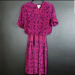 3/$15 Perceptions cute leaf dress womans size 7/8
